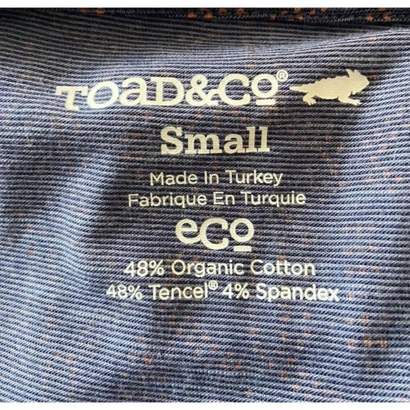 NWT Toad & Co Cue Wrap Cafe Dress Organic Cotton Blue Orange Small S New - Picture 5 of 5